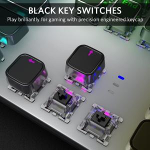 Mechanical Gaming Keyboard, LED Rainbow Gaming Backlit, 104 Anti-Ghosting Keys, Quick-Response Black Switches, Multimedia Control for PC and Desktop Computer, with Removable Hand Rest - Image 5