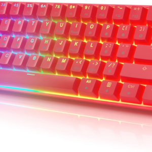 GK61 Mechanical Gaming Keyboard - 61 Keys Multi Color RGB Illuminated LED Backlit Wired Programmable for Pc/Mac Gamer (Gateron Optical Brown, White) - Image 4