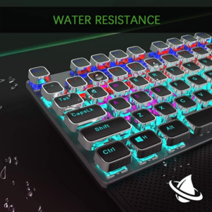 Mechanical Gaming Keyboard, LED Rainbow Gaming Backlit, 104 Anti-Ghosting Keys, Quick-Response Black Switches, Multimedia Control for PC and Desktop Computer, with Removable Hand Rest - Image 8