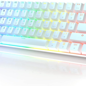 GK61 Mechanical Gaming Keyboard - 61 Keys Multi Color RGB Illuminated LED Backlit Wired Programmable for Pc/Mac Gamer (Gateron Optical Brown, White) - Image 2