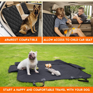 Dog Car Seat Cover, Back Seat Cover for Dogs Pet Car Seat Protector Waterproof Bench Car Seat Cover, Non-Slip Reat Seat Cover Fits Middle Armrest for Most Cars Trucks Suvs - Black - Image 9
