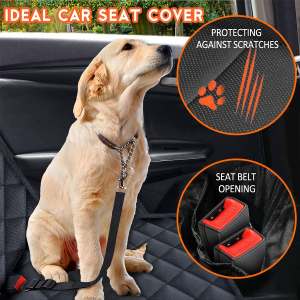 Dog Car Seat Cover, Back Seat Cover for Dogs Pet Car Seat Protector Waterproof Bench Car Seat Cover, Non-Slip Reat Seat Cover Fits Middle Armrest for Most Cars Trucks Suvs - Black - Image 7