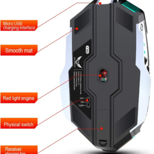 - Rechargeable Wireless Gaming Mice with USB Receiver and Decompress Crystal Ball-Black - Image 6