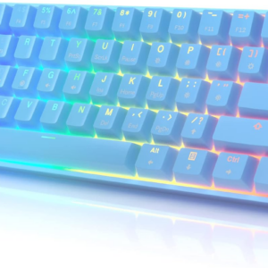 GK61 Mechanical Gaming Keyboard - 61 Keys Multi Color RGB Illuminated LED Backlit Wired Programmable for Pc/Mac Gamer (Gateron Optical Brown, White) - Image 7