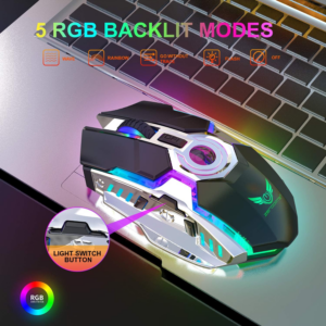 - Rechargeable Wireless Gaming Mice with USB Receiver and Decompress Crystal Ball-Black - Image 2